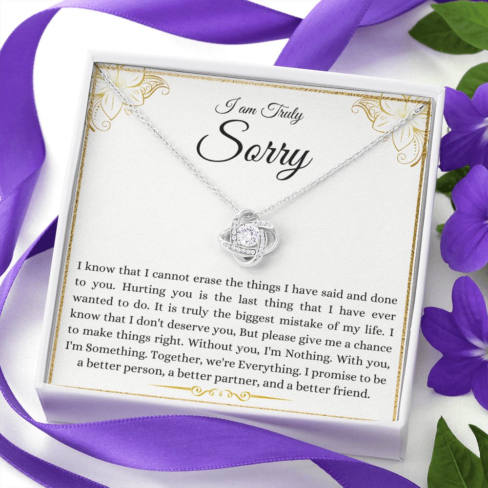 I Am Truly Sorry | Give Me A Chance | Love Knot Necklace
