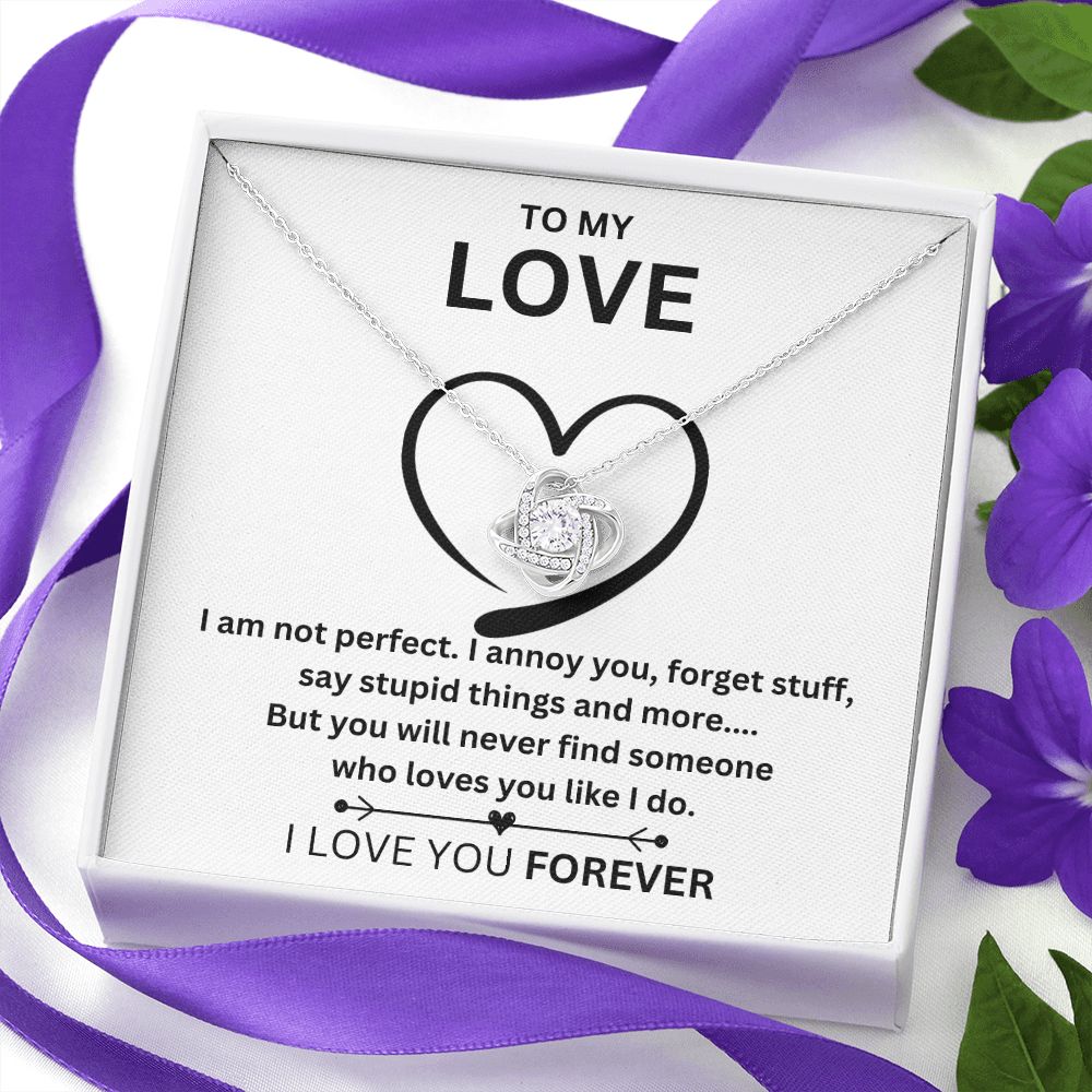 I'm Sorry | I'm Not Perfect Love Knot Necklace