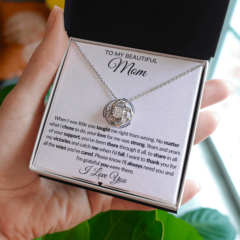 To My Beautiful Mom | Love Knot Necklace