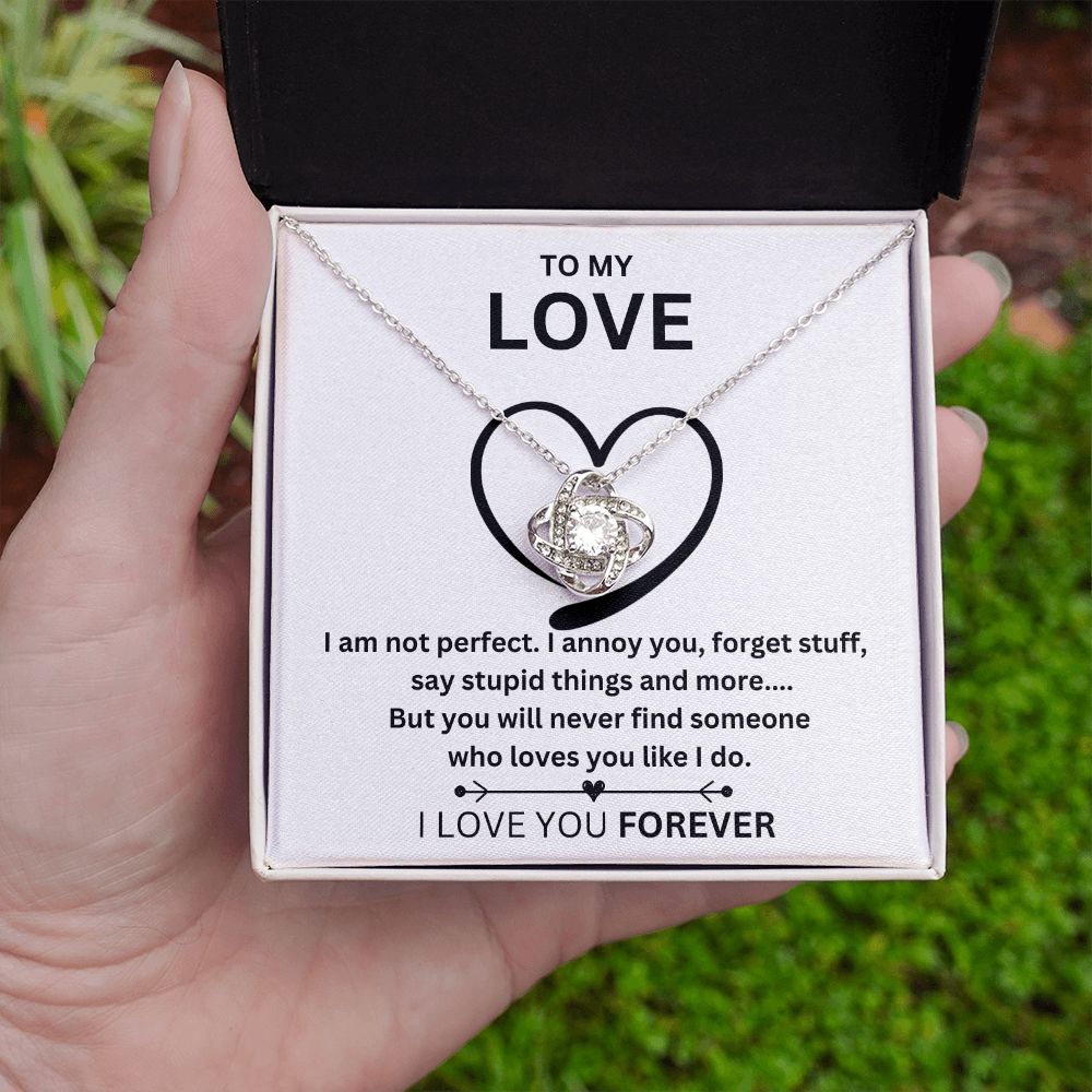 I'm Sorry | I'm Not Perfect Love Knot Necklace