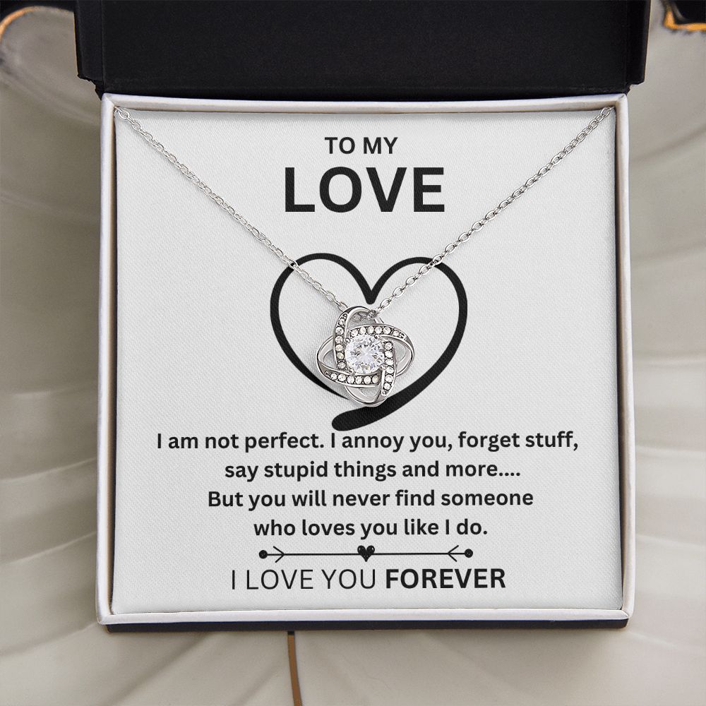 I'm Sorry | I'm Not Perfect Love Knot Necklace