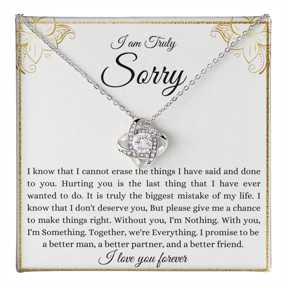 I Am Truly Sorry | Without You | Love Knot Necklace
