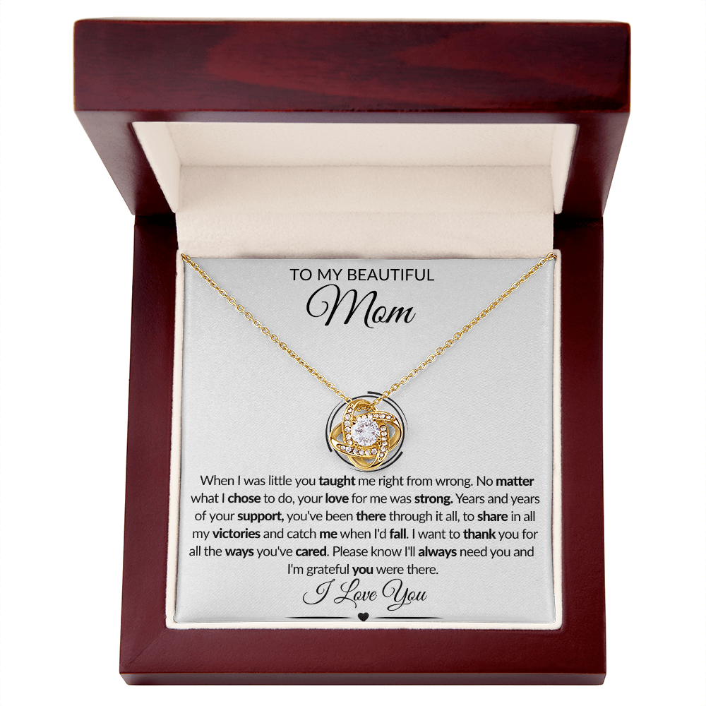 To My Beautiful Mom | Love Knot Necklace