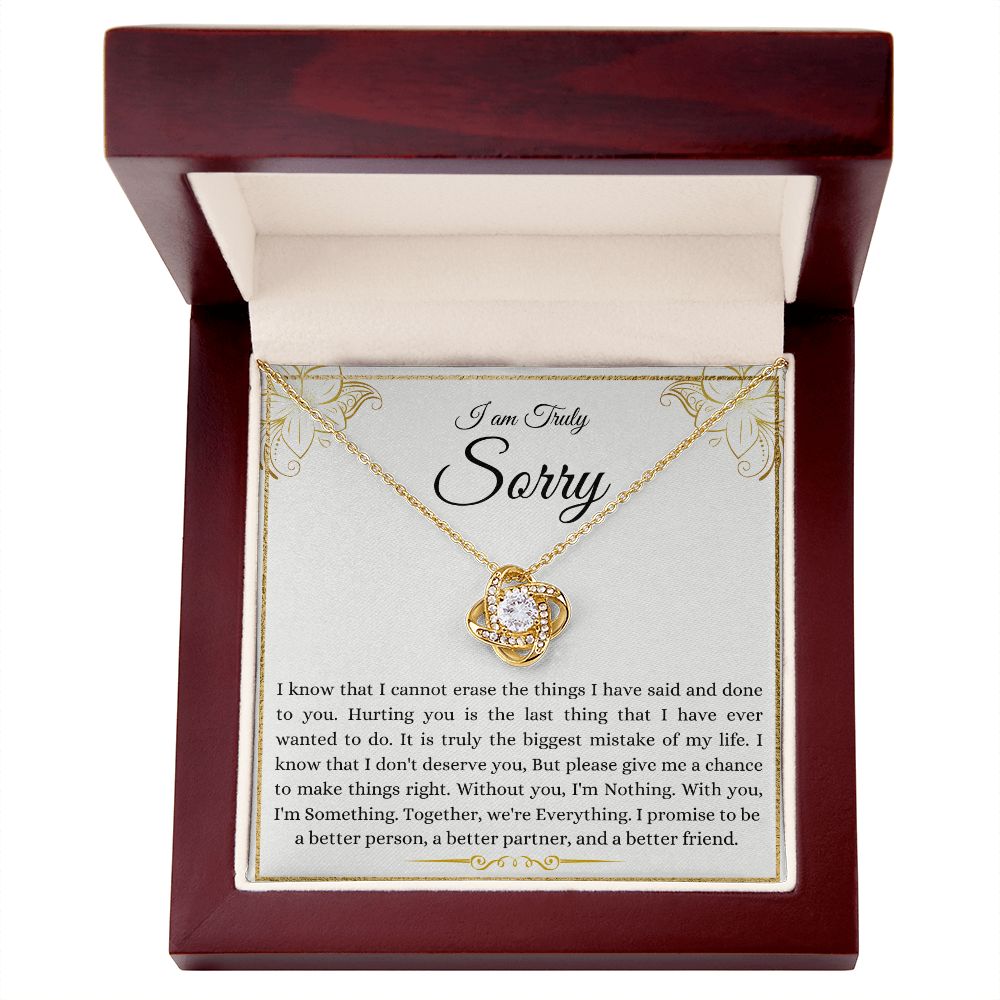 I Am Truly Sorry | Give Me A Chance | Love Knot Necklace