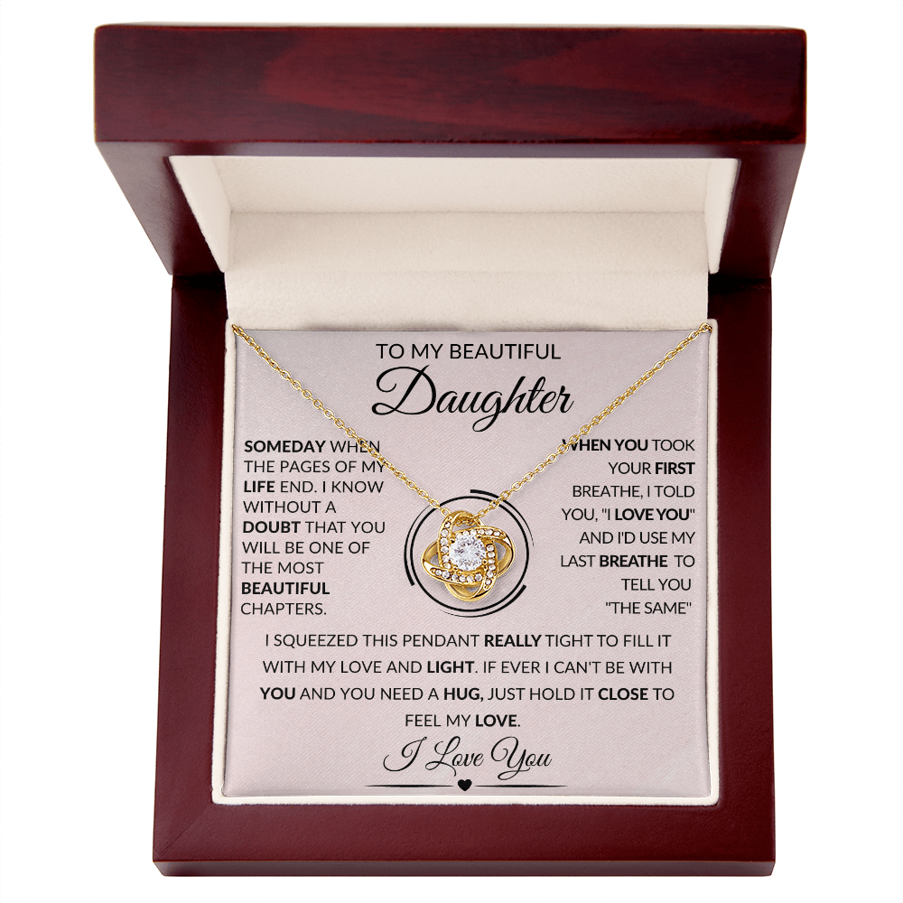 To My Beautiful Daughter | Love Knot Necklace