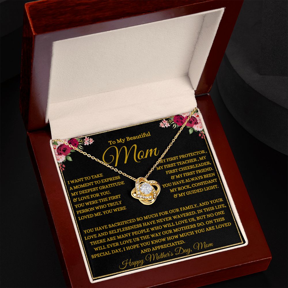 To My Beautiful Mom | My Rock | Love Knot Necklace