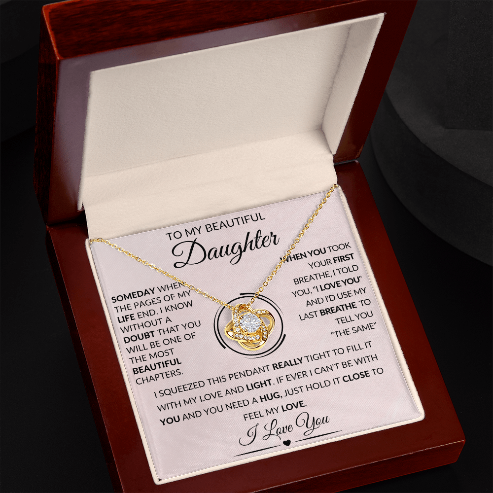To My Beautiful Daughter | Love Knot Necklace