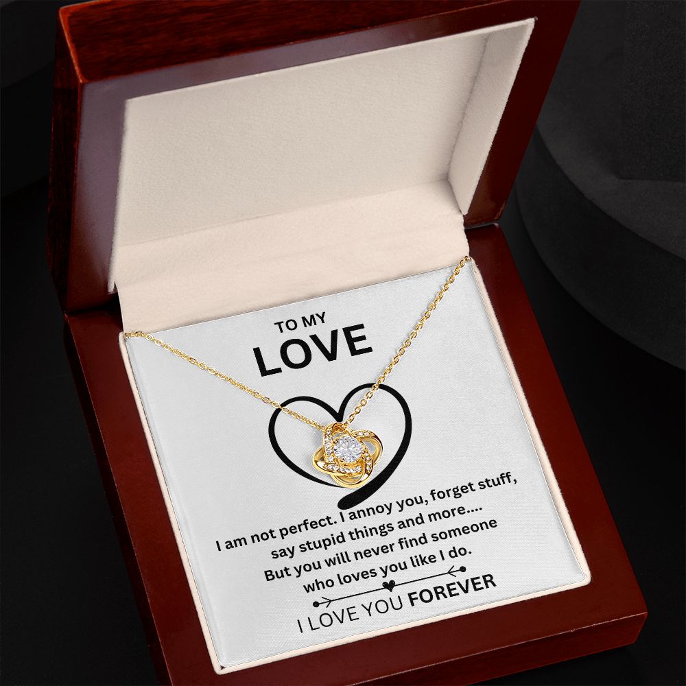 I'm Sorry | I'm Not Perfect Love Knot Necklace