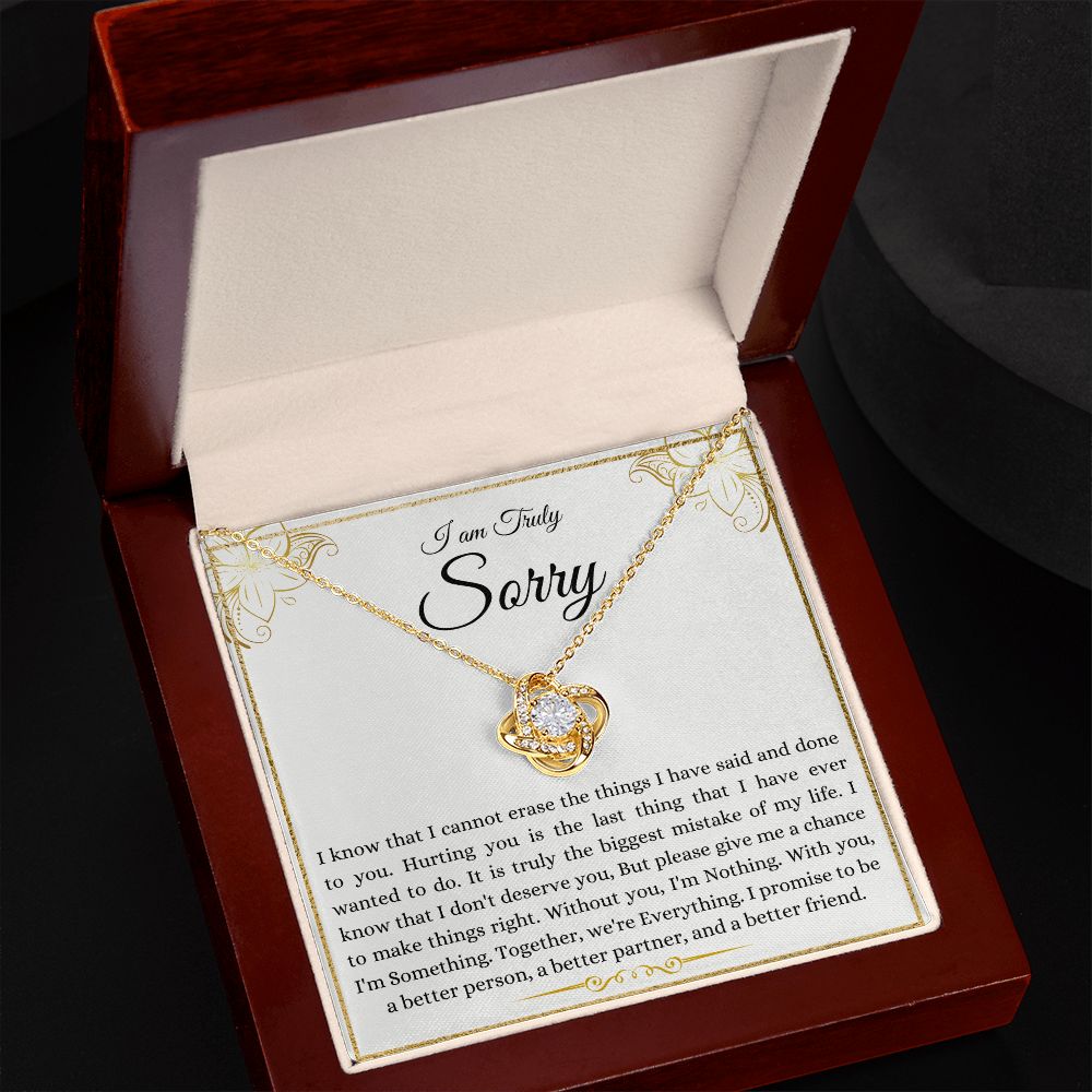 I Am Truly Sorry | Give Me A Chance | Love Knot Necklace