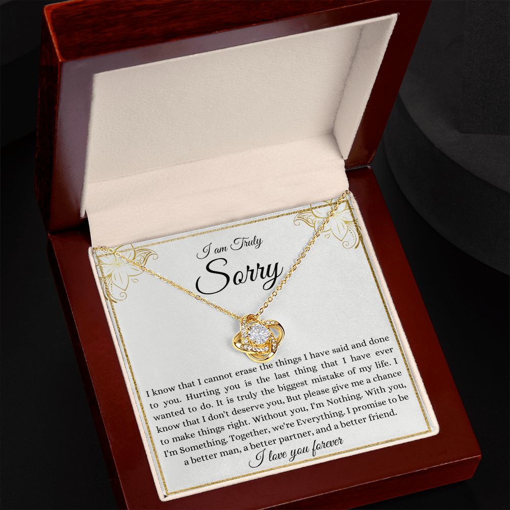 I Am Truly Sorry | Without You | Love Knot Necklace