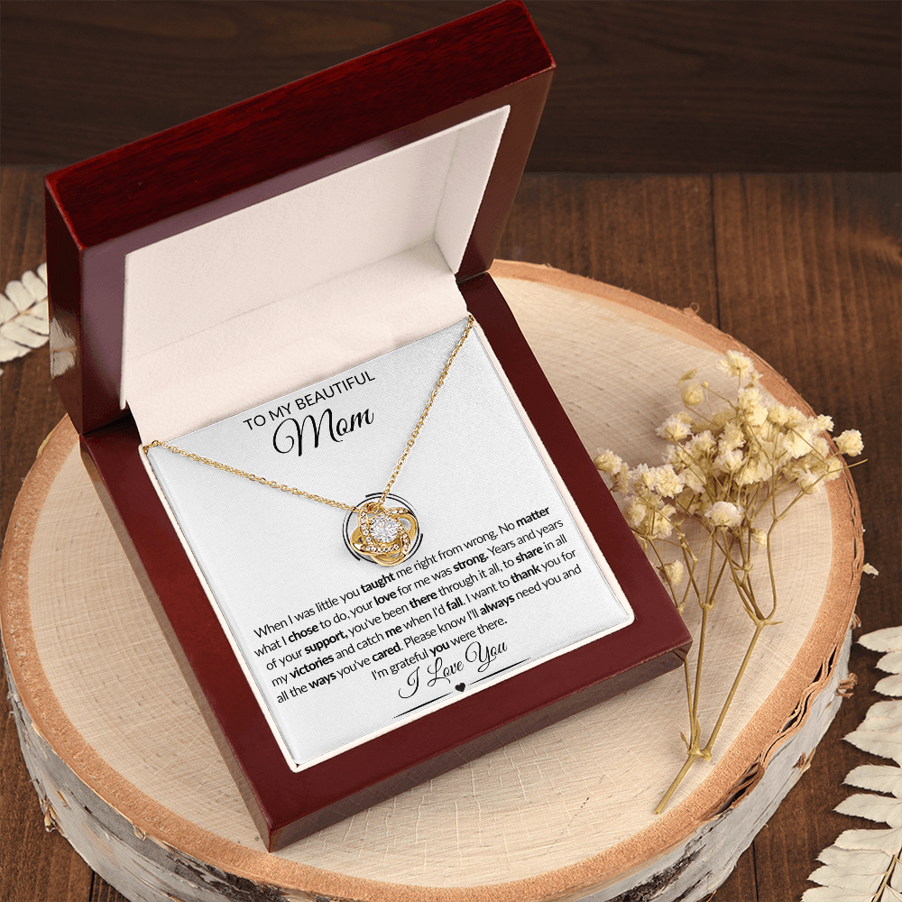 To My Beautiful Mom | Love Knot Necklace
