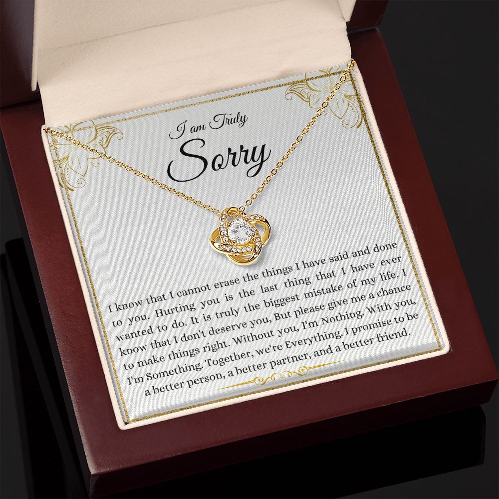 I Am Truly Sorry | Give Me A Chance | Love Knot Necklace