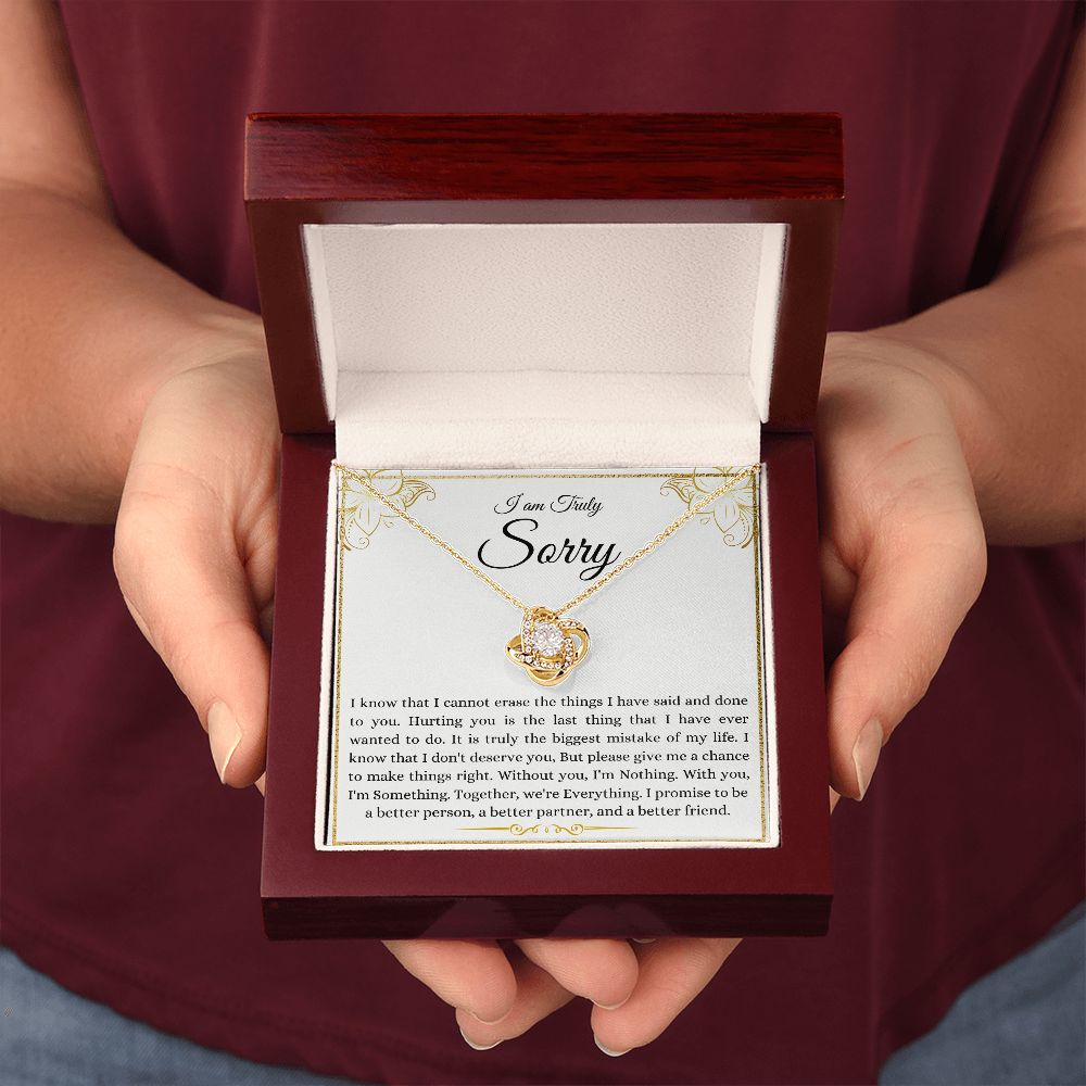 I Am Truly Sorry | Give Me A Chance | Love Knot Necklace
