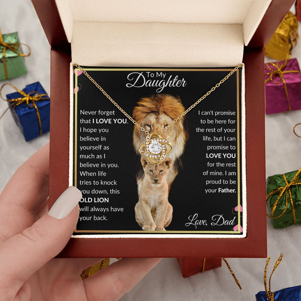 TO MY DAUGHTER FROM DAD LION NECKLACE