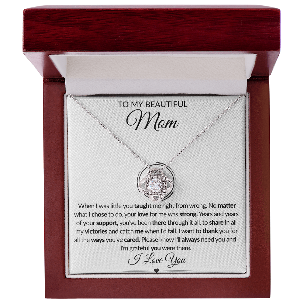 To My Beautiful Mom | Love Knot Necklace