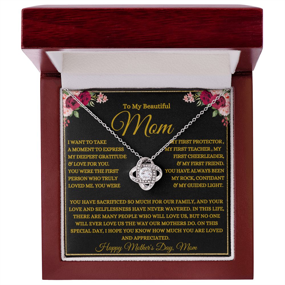 To My Beautiful Mom | My Rock | Love Knot Necklace