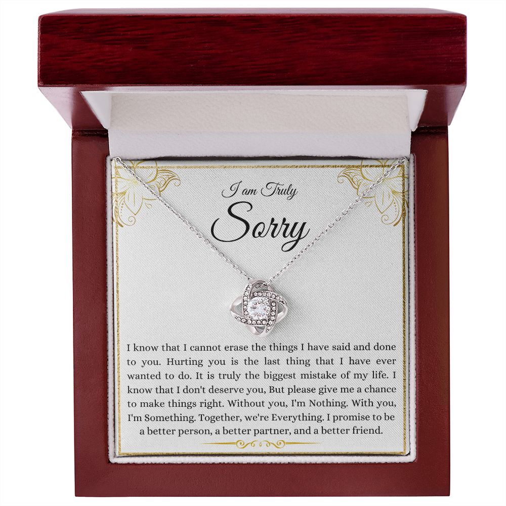 I Am Truly Sorry | Give Me A Chance | Love Knot Necklace