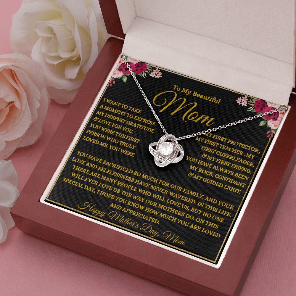 To My Beautiful Mom | My Rock | Love Knot Necklace