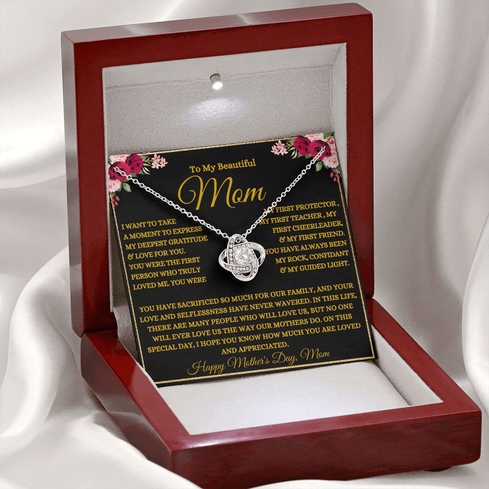 To My Beautiful Mom | My Rock | Love Knot Necklace