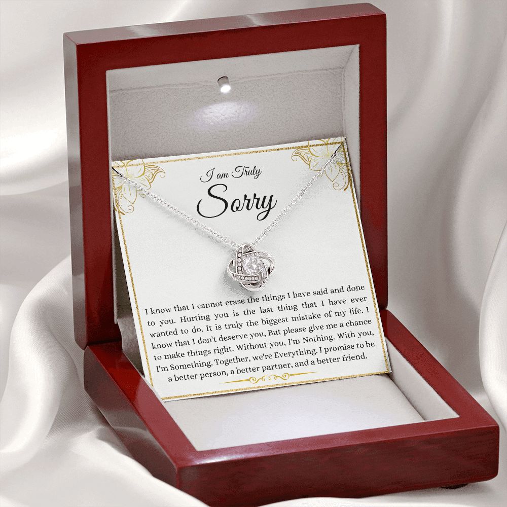 I Am Truly Sorry | Give Me A Chance | Love Knot Necklace