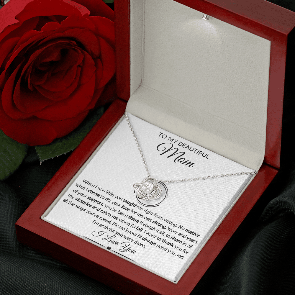 To My Beautiful Mom | Love Knot Necklace