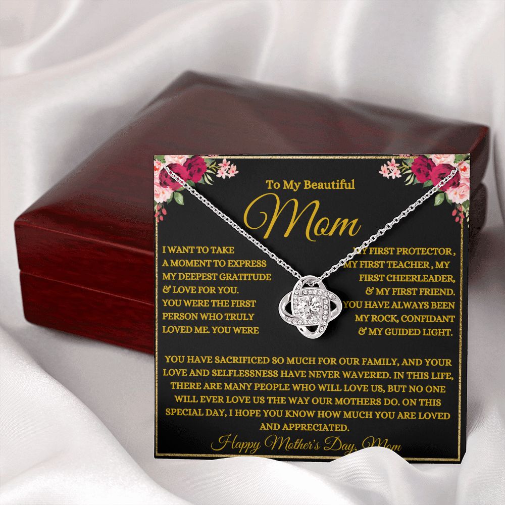 To My Beautiful Mom | My Rock | Love Knot Necklace