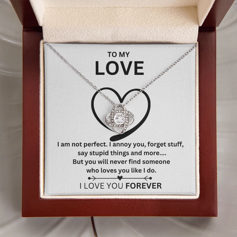 I'm Sorry | I'm Not Perfect Love Knot Necklace