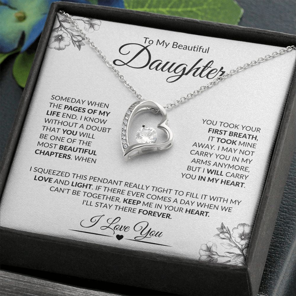 Daughter- Most Beautiful Chapter- I Love You- Forever Love Necklace